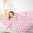 thumbnail image 4 of jejeloiu Geometric Classic Plaid Bedding Comforter Set,Abstract Geometric Checkerboard Twin Comforter Sets,Pink Geometrical Grid Bedding Set For Children,Breathable Home Decor Reversible,2-Piece, 4 of 8