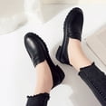 thumbnail image 6 of Xinyolin Women Fashion Round Toe Faux Leather Block Heel Shoes Anti Skid Slip On Loafers, 6 of 8