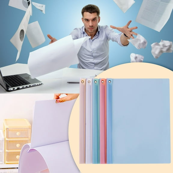 A4 Clear Plastic Report Cover, Presentation Folder with Swivel Sliding Bar for Resume, Portfolio & School Documents, 1-Pack Transparent File Folder for Office & Academic Use