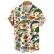 thumbnail image 3 of Camisas hawaianas para hombre, camiseta informal con estampado 3D de peces, camiseta de verano de gran tamaño con estampado de dibujos animados, elegante camisa de playa para vacaciones, 3 of 5