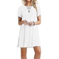 thumbnail image 1 of Vestido holgado informal liso para mujer, color blanco, talla 2XL, 1 of 5