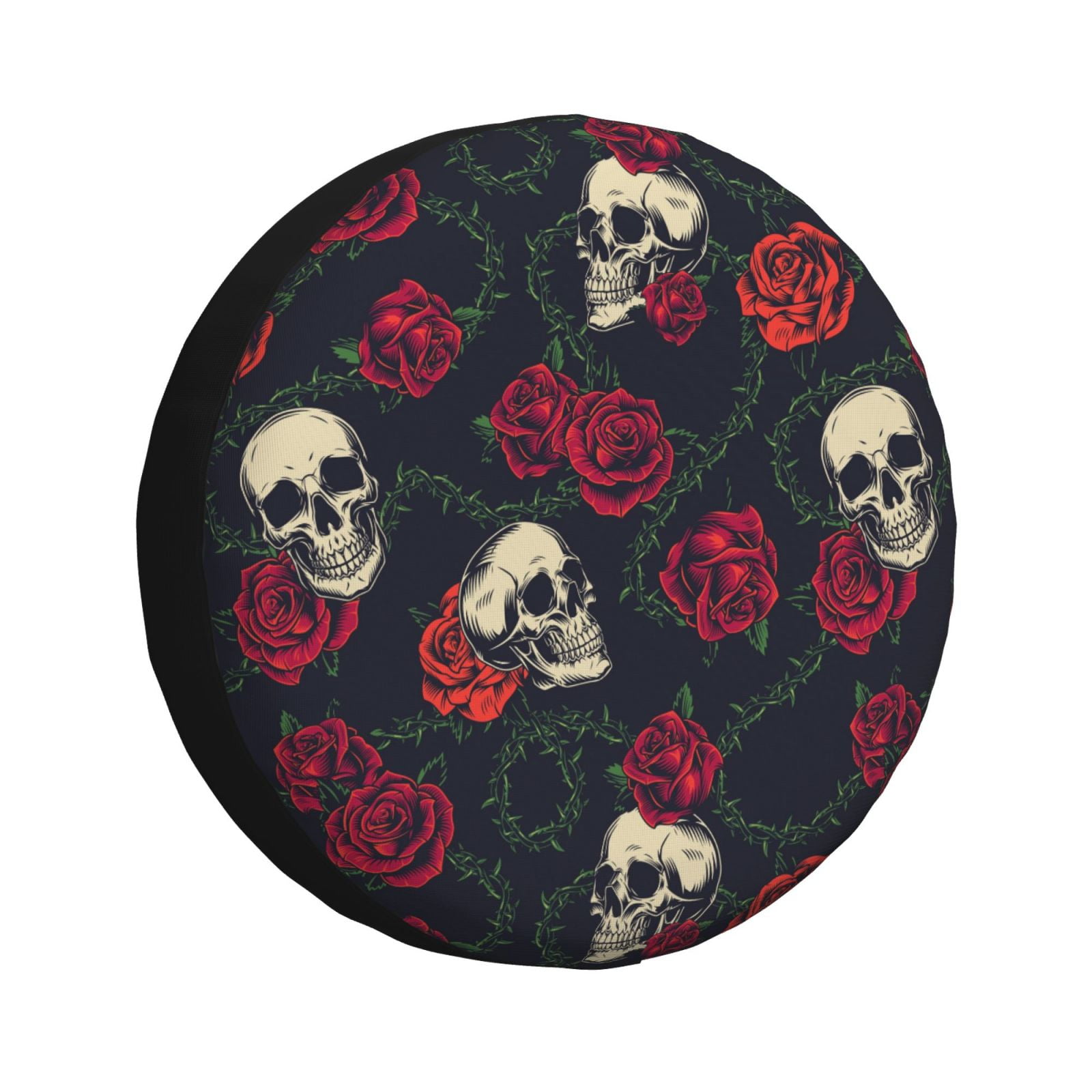 Douzhe Waterproof Spare Tire Cover Colorful Roses Skulls Tattoos