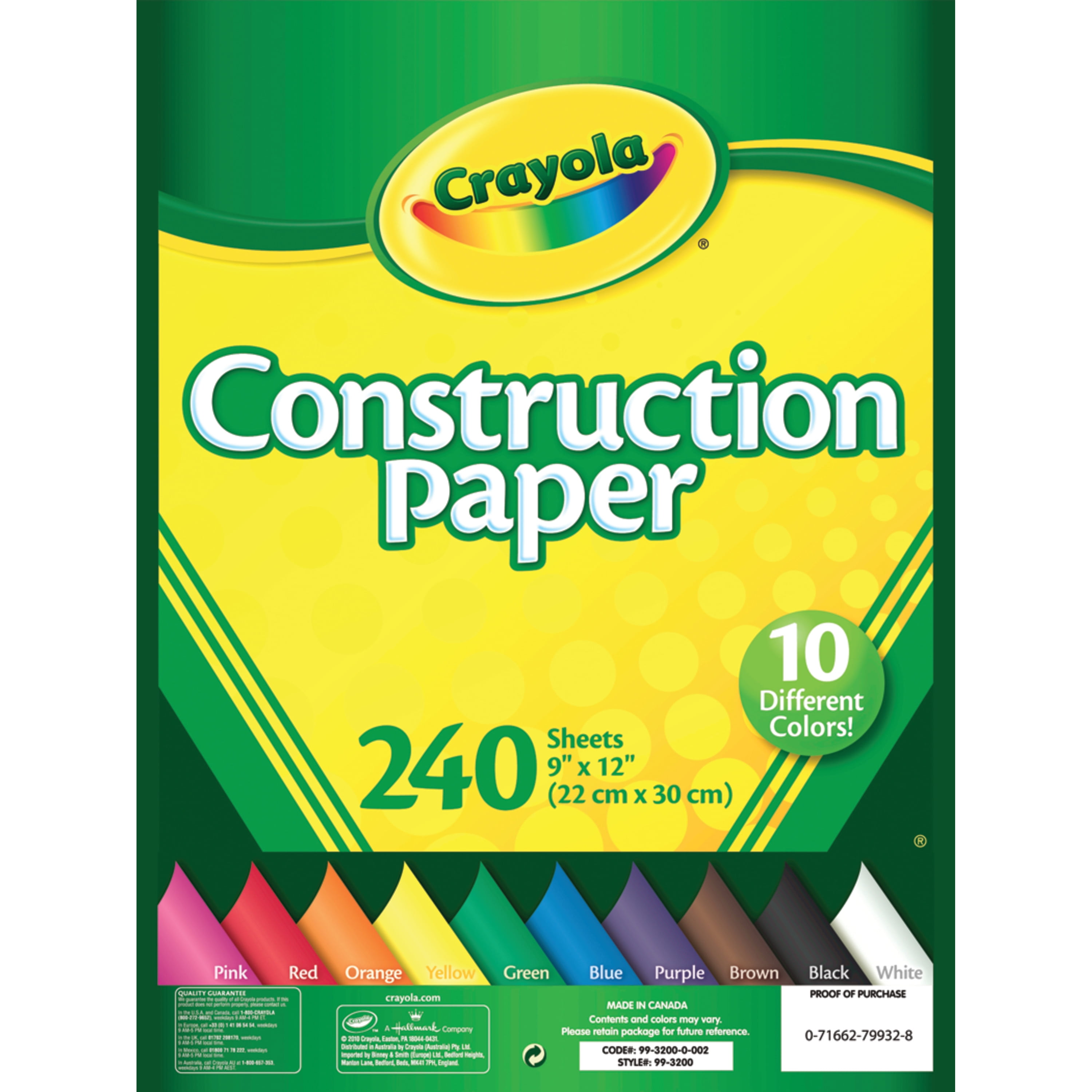 Crayola Construction Paper Pad 9X12 240 Sheets