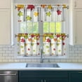 thumbnail image 3 of Fall Kitchen Curtains 24 Inch Short - 3 Panel Set, Autumn Harvest Print, Rod Pocket Window Treatment for Thanksgiving, Farmhouse, Cafe, Living Room - Machine Washable, 3 of 6