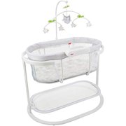 Fisher Price Soothing Motions Newborn Baby Bassinet with Smart Connect, White