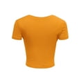 thumbnail image 4 of Women's Casual Slim Fit Short Sleeve Crew Neck Basic Crop Top T Shirts, 4 of 5