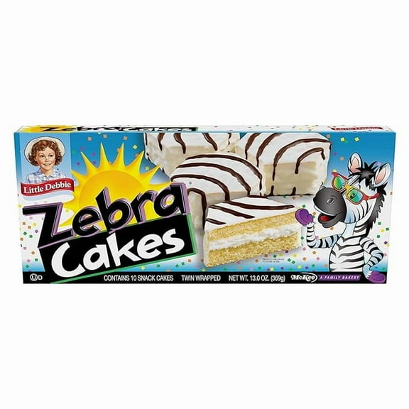 Pack of 1 Little Debbie Zebra Cakes, 10 Twin-Wrapped Cakes, 13.0 oz Box, Pack of 0ne (1)