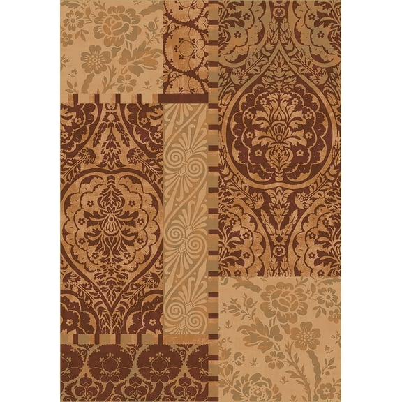 Milliken Top 30 Area Rug Hadley Sedona Damask Patches 7' 8" x 10' 9" Rectangle