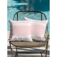 thumbnail image 3 of Outdoor Pillows Waterproof, Pink Striped Throw Pillows with Inserts Included, Modern Color Block Farmhouse Stripes Indoor Outdoor Decorative Lumbar Pillow for Bed/Couch/Patio 18"x18", 2Pcs, 3 of 8