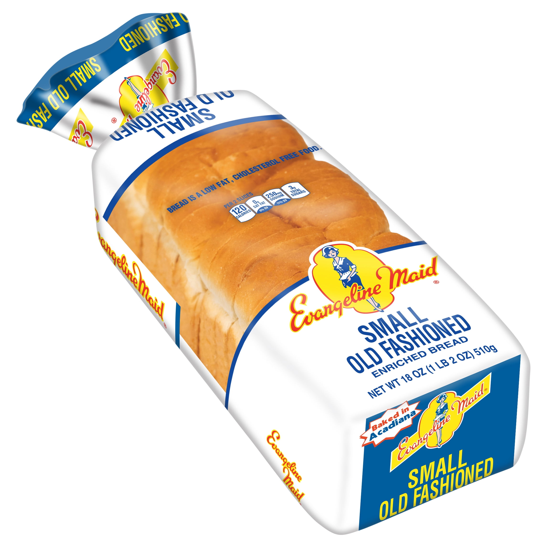 Evangeline Maid Small Old Fashioned Enriched Sandwich Bread, Sliced White Bread, 18 Ounce Loaf