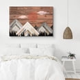 thumbnail image 2 of PixonSign Canvas Print Wall Art Woodblick Day Mountain Range Nature Wilderness Wood Panels Modern Art Contemporary Scenic Relax/Calm Multicolor Warm for Living Room, Bedroom, Office - 16x24, 2 of 5