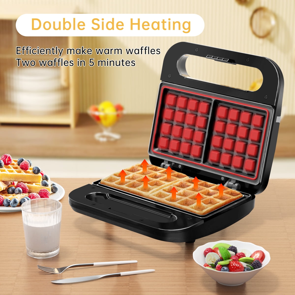 Hot Selling All in One Non Stick Electric Breakfast Bread Waffle