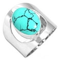 thumbnail image 1 of 925 Sterling Silver Ring For Women - Girls Blue Turquoise Gemstone Silver Ring Size 12.5 December Birthstone Silver Ring Size 12.5 Valentine's Day Gift For Girl Friend Gemstone 925 Silver Jewelry, 1 of 6