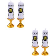 4 Pcs  Chinese Style Worship Candle Lamp Fake Candle Funeral Candle Light Ornament