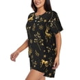 thumbnail image 2 of Kdxio Christmas Gold Deers1 Print Pajamas Sets for Women Short-Sleeved Pjs with Lounge Shorts Two Piece Sleepwear S-4XL, 2 of 8