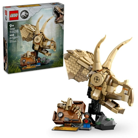 LEGO Jurassic World Dinosaur Fossils Triceratops Skull Toy - Dinosaur Toy Fossil Building Set for Kids, Boys and Girls, Ages 9+ - Model Display Kit - Gift Idea for Birthdays - 76969