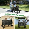thumbnail image 4 of Vomeast Wagon Stroller for 2 Kids, 3-in-1 Stroller Wagon with Canopy, 5-Point Harness, Adjustable Handlebars, Removable Seat for Toddlers, Camo Green, 4 of 11