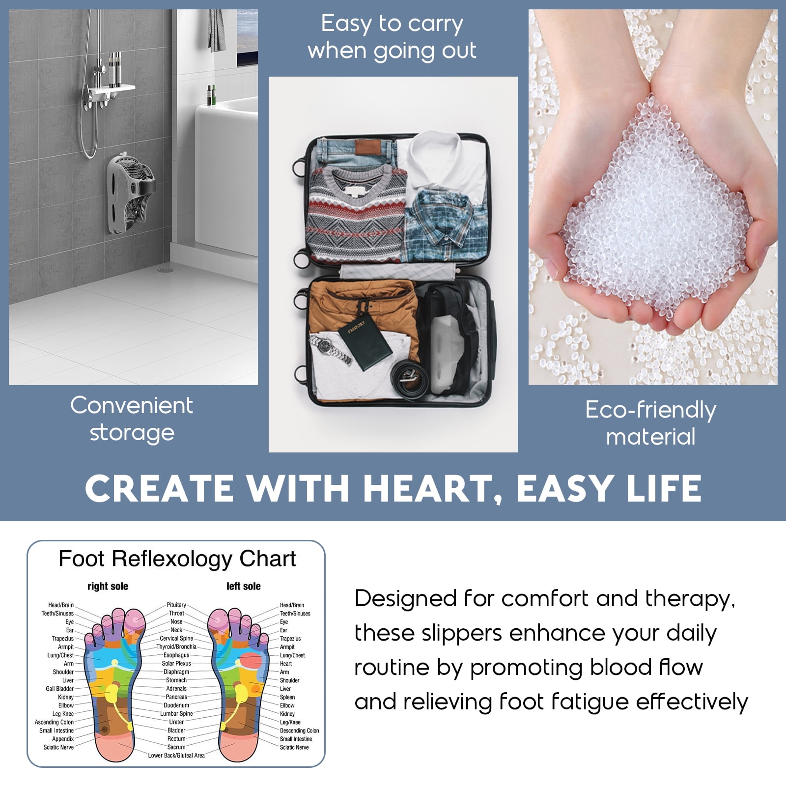 Aukfa Shower Foot Scrubber, Non-Slip Foot Washer Slipper Care for Exfoliating and Cleaning, Gray, 1 Piece