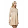 thumbnail image 2 of Women's Long Sleeved A-Line Dress with Pockets, S, Champagne, by Ambesonne, 2 of 3