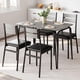 thumbnail image 1 of 5-piece dining set para 4: small square dinette con oak mesa y 4 forrado sillas, perfect para compact kitchens y dining rooms, 1 of 7