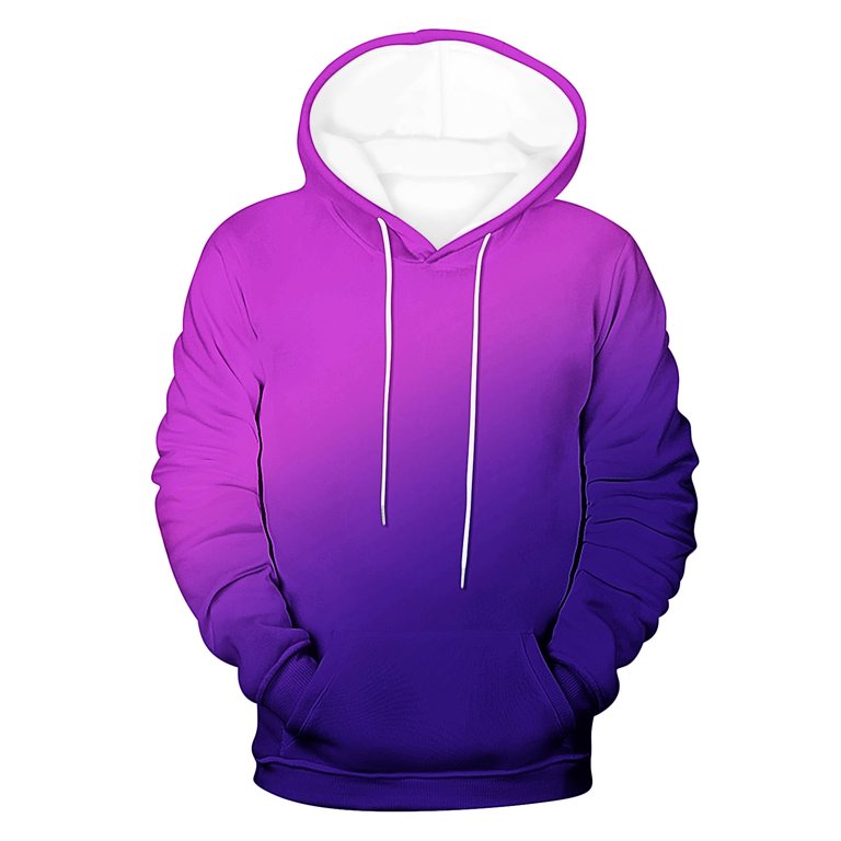 VSSSJ Hoodies for Men Gradient Color Oversized Lightweight