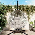thumbnail image 5 of Indoor & Outdoor Merry Hanging Lounge Chair - Iron Construction, Pe , Adjustable Head Support Cheerful Seat, 5 of 6