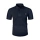 thumbnail image 1 of Blusa y camisa de manga corta con cuello vuelto para hombre, blusa de manga corta de seda helada con solapa y botones para hombre, 1 of 4