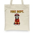 thumbnail image 2 of Firefighter Siberian Husky Hero Rescue Fire Dept Fireman USA Flag Canvas Tote Bag Husky Dog Lover Gifts Reusable Shopping Grocery Bag - 02026, 2 of 5