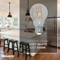 thumbnail image 2 of Bulbrite Pack of (2) 9 Watt Dimmable Clear Filament A19 Medium (E26) LED Light Bulb - 1100 Lumens, 3000K, and 90 CRI, 2 of 9