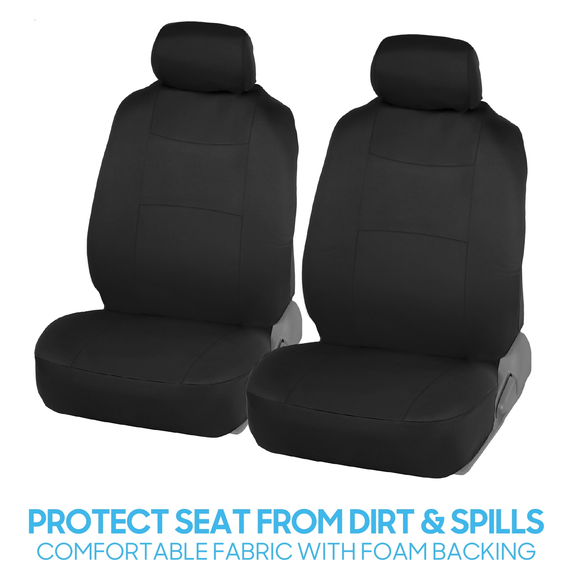 BDK PolyPro Car Seat Covers Full Set in Black – Front and Rear Split Bench Seat Covers for Cars, Easy to Install, Accessories for Auto Trucks Van SUV