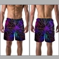thumbnail image 3 of luoweisi Men's Beach Shorts Quick Dry Swim Trunks with Mesh Lining Halloween Spider Web L, 3 of 5