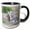 Black/White, variant on 3drose, Usa, Wy. White-tailed Jackrabbit Scratches Behind Its Ear., 11oz Mug