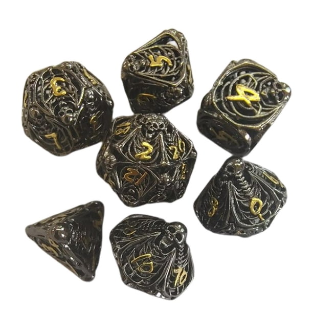 7x Dados poliédricos tallados en huecos DND Juegos para Game F Zulema Dados poliédricos huecos