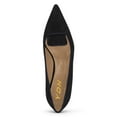 thumbnail image 3 of YDN Women Classic Pointed Closed Toe Pumps Low Kitten Heel Slip on Loafers Suede Office Ladies Dressy Shoes Size 6.5 Black, 3 of 4