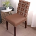 thumbnail image 2 of Dining Chair Covers Set of 4,Abstract Boho Brown Flower Universal Stretch Kitchen Seat Covers Parsons Chair Protector Slipcover for Home Restaurant Party Decor,Rustic Farmhouse Aesthetics, 2 of 6