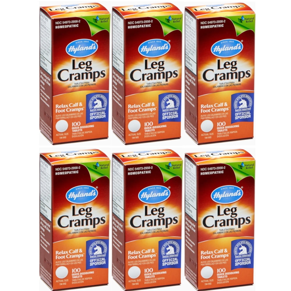 6 Pack Hyland's Leg Cramps, Relax Calf & Foot Cramps 100 Tablets Each