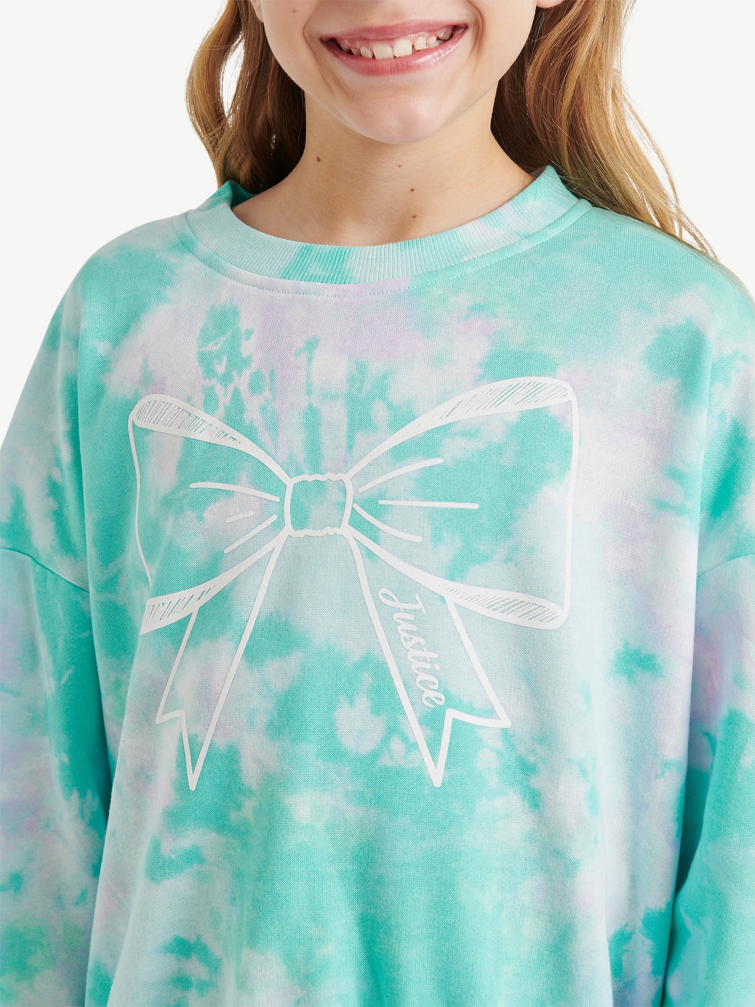 Justice Girls Fleece Crew Neck Sweatshirt, Sizes XS - XLP
