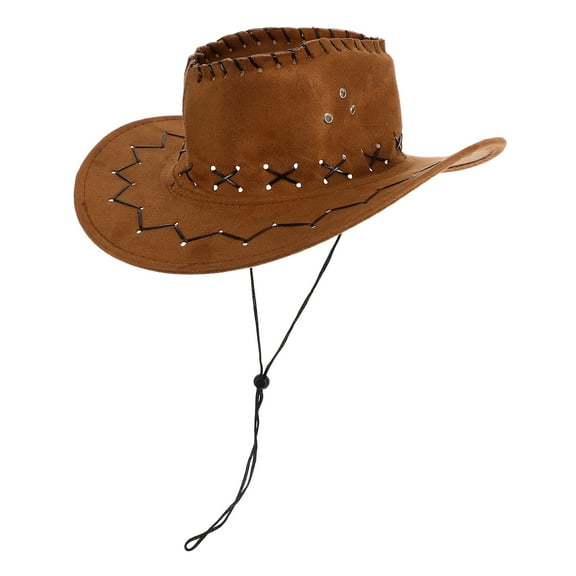 HAMPPLIES Orange Wide Brim Denim Cowboy Hat 1Pcs for Kids Party and Game Events