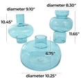 thumbnail image 4 of DecMode 12", 10", 7"H Round Blue Glass Vase with Varying Shapes and Sizes, Set of 3, 4 of 17