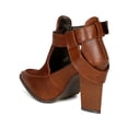 thumbnail image 3 of New Women Bumper Odin05 Mixed Media Pointy Toe Cut Out Buckle Chunky Heel Bootie, 3 of 5