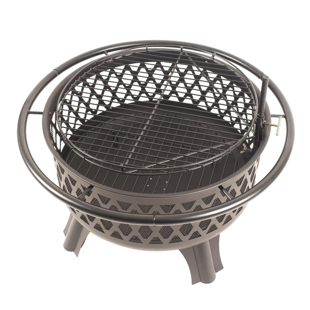 Hampton Bay Ofw992ra Piedmont 30 In Steel Fire Pit Black With Hampton Bay Ofw992ra Piedmont 30 In Steel Fire Pit Black With Cooking Grate Com
