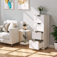thumbnail image 5 of Homfa Bathroom Storage Cabinet, Free Standing Narrow Cabinet with 4 Drawers Entryway Storage Organizer for Living Room Bedroom, White, 5 of 8