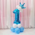 thumbnail image 4 of GUOOL 19set Aluminium Film Balloon Shower Balloon Number Sign Balloon for Birthday Number 1, 4 of 6