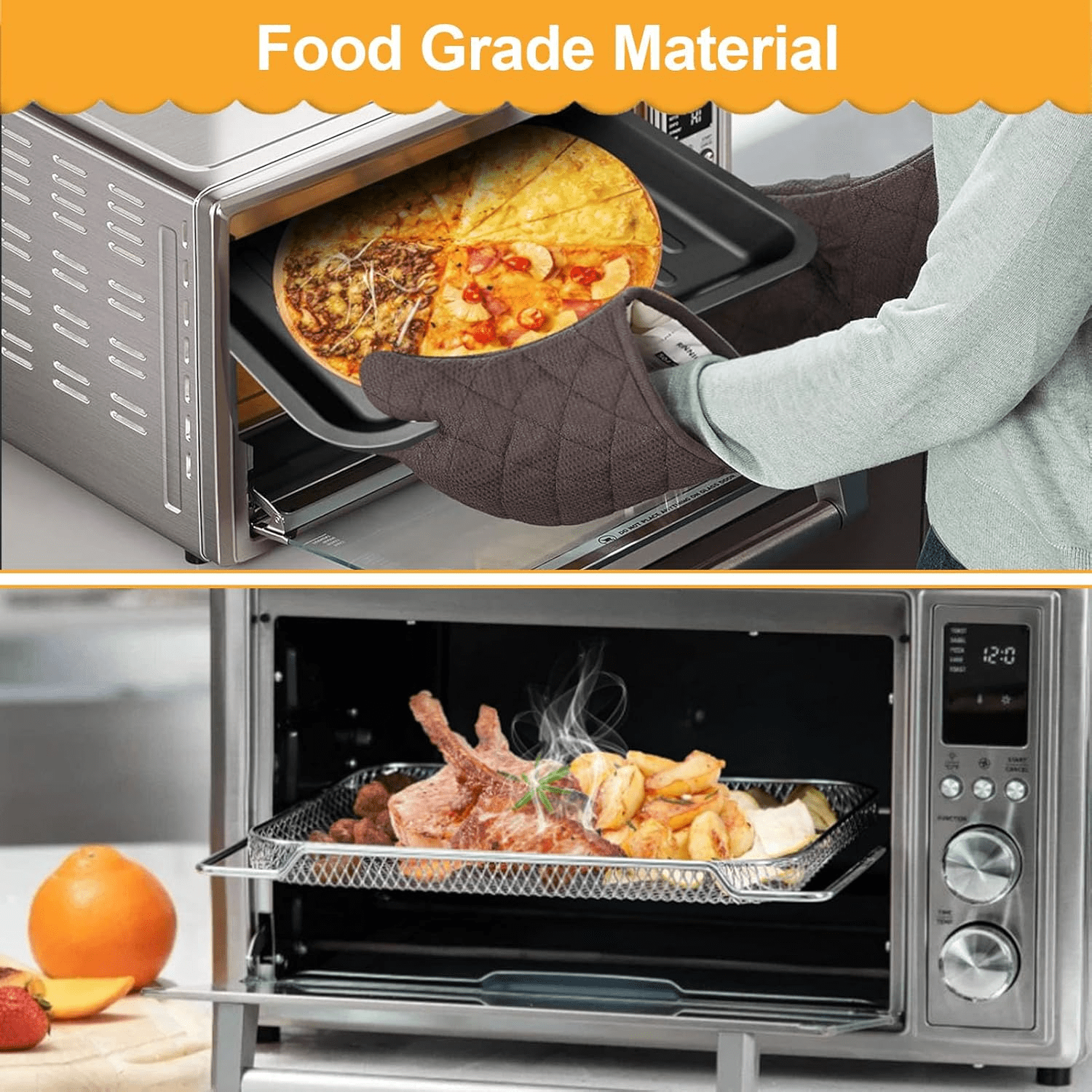 GCQ Air Fryer Toaster Oven Accessories for COSORI 32Qt 13 in 1 CS130-CFH CS130-AO 12 in 1 CO130-AO Air Fryer Toaster Oven, Air Fryer Replacement Parts Basket Rack Grill Pan Plate Tray