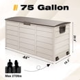 thumbnail image 2 of 75 Gallon Resin Deck Box, SYNGAR Storage Chest on Wheels, Backyard Waterproof Storage Cabinet for Patio Furniture Cushions, Garden Tools, Kids' Toys, Beige, 2 of 8