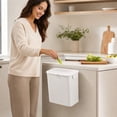 thumbnail image 7 of Slim Rectangular Lidded Trash Can, Plastic Waste Bin with Bag Clip for Kitchen and Bathroom, 7 of 7