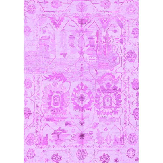 Ahgly Company Machine Washable Indoor Rectangle Abstract Purple Modern Area Rugs, 5' x 8'