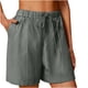 thumbnail image 2 of Karight Linen Shorts for Women High Waisted Lightweight Casual Summer Drawstring Short Pants Beach Vacation Outfit W Pockets, 2 of 7