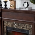 thumbnail image 4 of Miekor Electric Fireplace with Mantel, Fireplace Mantel, Fireplace Heater Freestanding, Realistic Stacked Stone Surround with Remote Control Timer LED Flame, Cherry, 45.66"W*11.8"D*40"H 0032, 4 of 15
