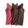 thumbnail image 1 of wmjolc Womens 2 Pieces Tank Tops with Built-In Bra Modal Undershirt Pack of 2 Summer Home Stay Lounge Tanks Basic Tees on Sale, 1 of 2